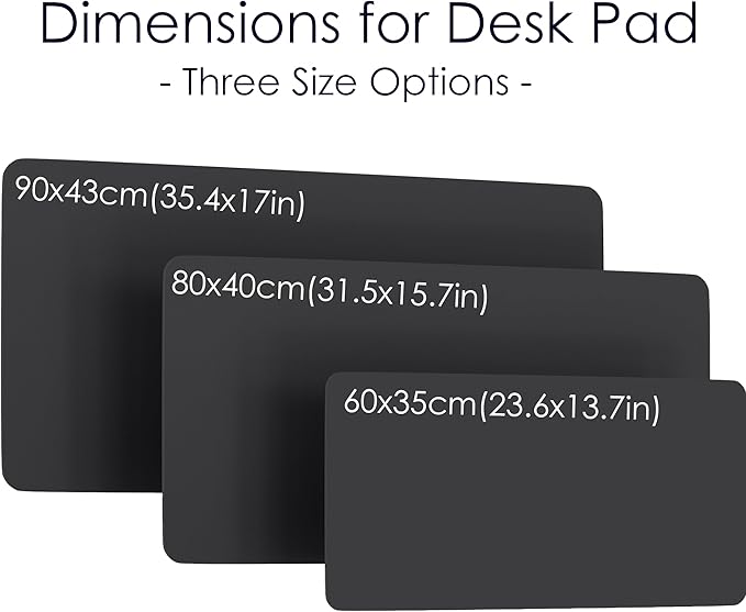 WAYBER Leather Desk Pad Protector, Waterproof Mouse Pad, PU Desk Mat, Office Desk Cover, Desk Writing Mat for Office/Home/Work/Cubicle (Black/Red) 35.4x17in