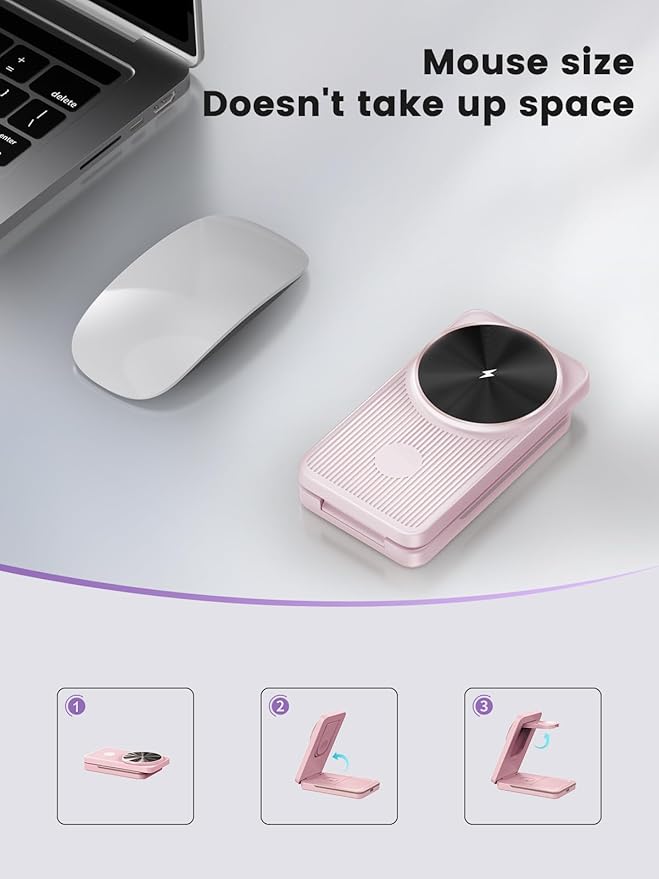 Wireless Charger for Samsung, 3 in 1 Charging Station for Samsung - Magnetic Android Charging Station for Galaxy S26 Ultra, Z Fold/Flip & Buds4 Pro - Nightstand Organizer & Bedside Charger for Travel