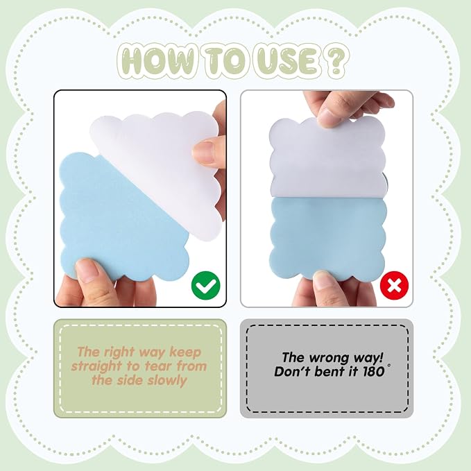 Eaasty 8 Pack Scalloped Sticky Notes Cute Adhesive Memo Pads Pastel Colors Aesthetic Unlined Self Stick Note Pads 3" x 3" Pretty Wavy Sticky Notes Bulk 240 Sheets for School Office Supplies