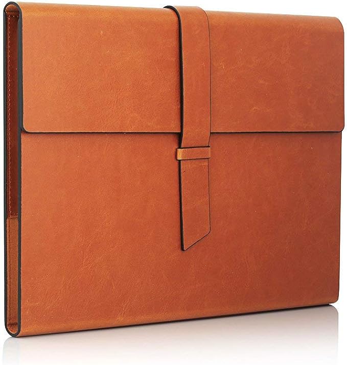 GALLAWAY LEATHER Padfolio Folder – Slim Portfolio Organizer Holder for Letter Legal A4 Note Pads Notebooks for Men and Women Refillable Business Leather Folio Binder, Brown