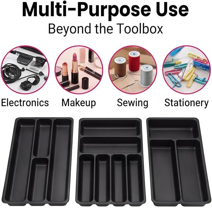 6 Pcs Tool Box Organizer Tray Divider Set for U.S. GENERAL Mini Steel Toolbox,Tool Desk Drawer Organization, Toolbox Accessories&Organizer,Storage Solution for Screws, Bits & Tiny Tools