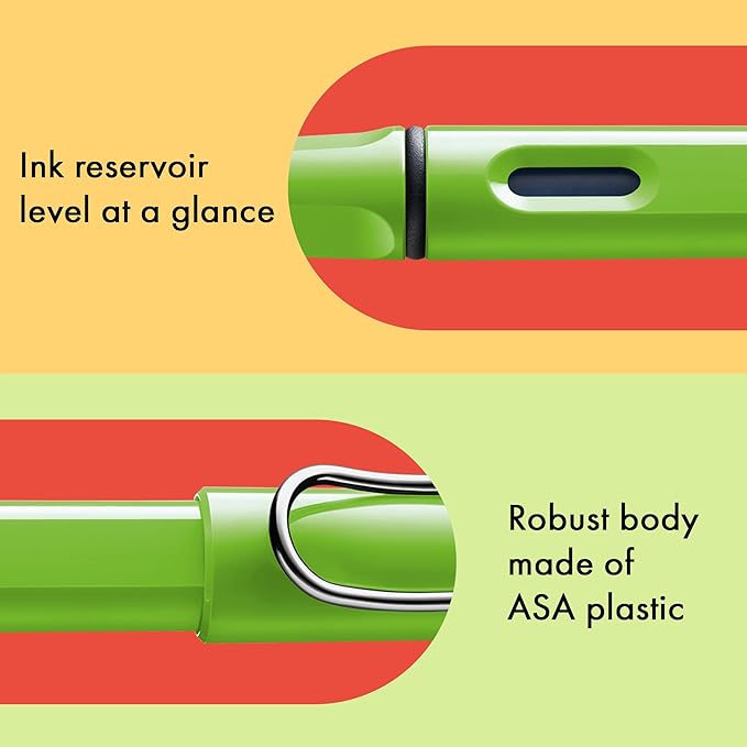 LAMY safari green - Fountain Pen with ergonomic grip & polished steel nib in size EF - ideal for any Writing & Calligraphy - including LAMY T 10 blue cartridge - Right-Handed