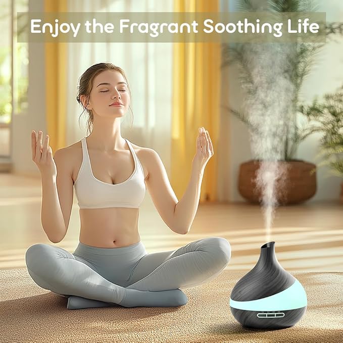 500ML Essential Oil Diffuser: Remote-Controlled Aroma Diffuser for Hotel, Spa, Yoga Rooms - Bedroom Humidifier with 14-Color LED Night Light, Perfect for Kids/Women Home Relaxation