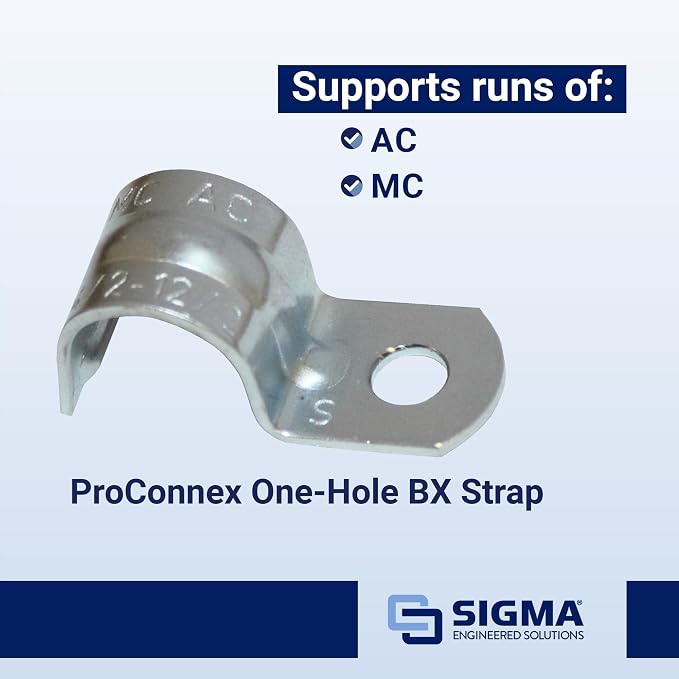 SIGMA ENGINEERED SOLUTIONS ProConnex 55919M One-Hole AC/MC Strap, 100-Pack (Gray)