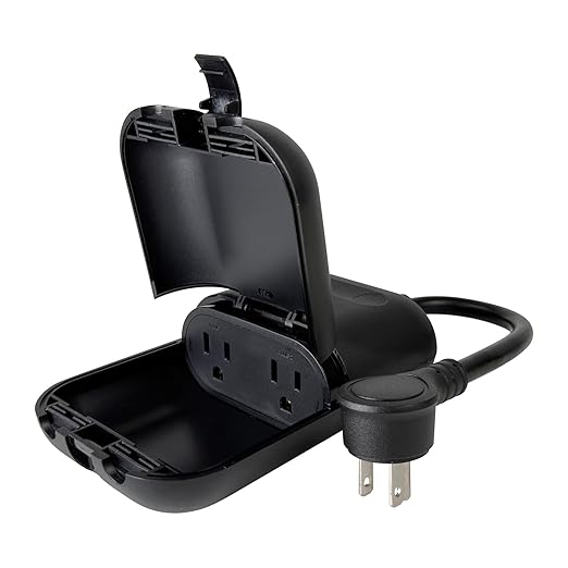 EP Outdoor Smart Plug, Waterproof IP66 WiFi Plug with 2 Individually Sockets, Compatible with Alexa & Google Assistant, Smart Outdoor Outlet for String Lights, UL Certified, Black