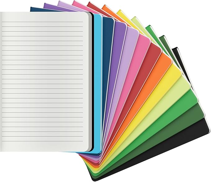 12 PCS Colorful Notebook Journals Bulk, Lined Paper, College Ruled, 60 Pages, 5.5"x8.3", A5 Size, Travel Journal Set for Travelers, Students and Office, Writing Diary Subject Notebooks Planner