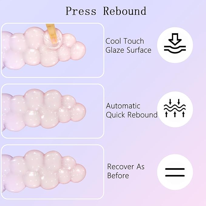 Gel Cloud Wrist Rest Keyboard Clear Mouse Pad with Wrist Rest Set 3PCS Ergonomic Acrylic Coaster Non-Slip Base Cute Transparent Cool Wrist Pad for Keyboard and Mouse Computer Gradient Pink Blue