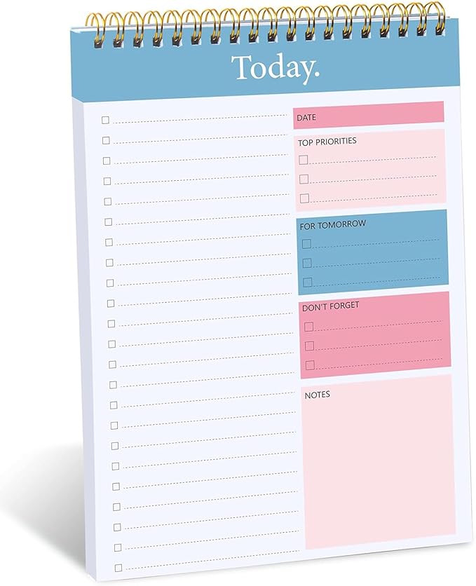 Oleyzee To Do List Notepad - To Do List Notebook for Work with 52 Sheets, 6.5" x 9.8" Undated Daily Planner Notebook, To Do List Pad for Schedule, Daily To Do List Notepad for Office, Home (Blue)