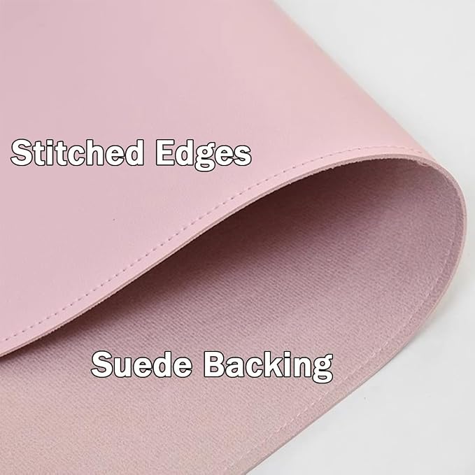Edge-Locked Leather Desk Pad, Desk Blotter with Full Grip Fixation Lip, Waterproof Large Office Table Mat, Non-Slip Laptop Mouse Pads for Work Typing Writing (Black,47.2"x23.6")