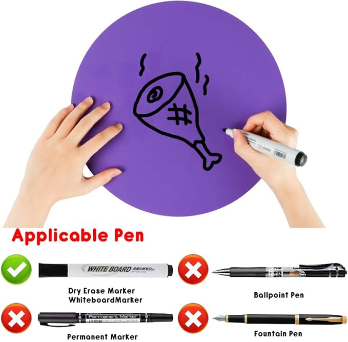 Dry Erase Dots Circles Colorful Circles Whiteboard Marker Removable Vinyl Dot Stickers for School Classroom Teachers Students Table & Desk, 10 Colors 11.02 Inches (20 Pack)