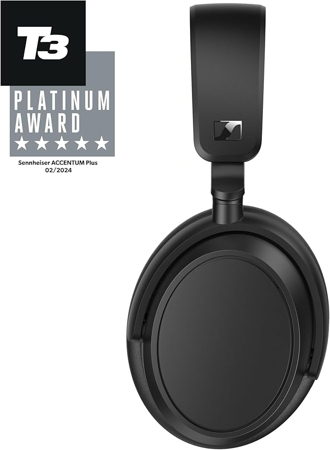 Sennheiser ACCENTUM Plus Wireless Bluetooth Noise Cancelling Headphones - Quick-Charge Feature, Up to 50HR Playtime, Adaptive Hybrid ANC, for Traveling, School & Work, Black