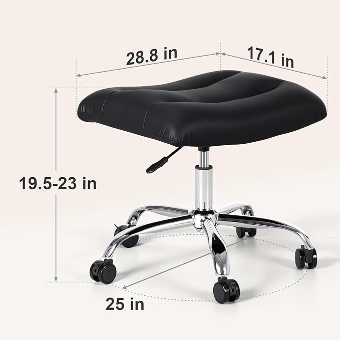 Frassie Mobile Gaming Office Footrest Stool Under Desk Multi-use Height Adjustable Rolling Foot Stool Rest Ottoman (Silver)