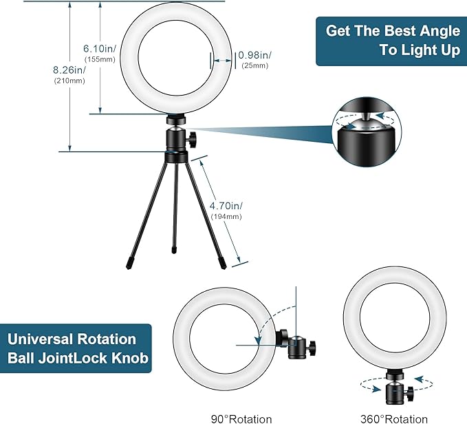 Video Conference Lighting Kit, LED Ring Light for Webcam Lighting, 3 Light Modes & 10 Dimmable Brightness Levels, for Virtual Meeting, Remote Working, Broadcasting, Live Streaming, Makeup
