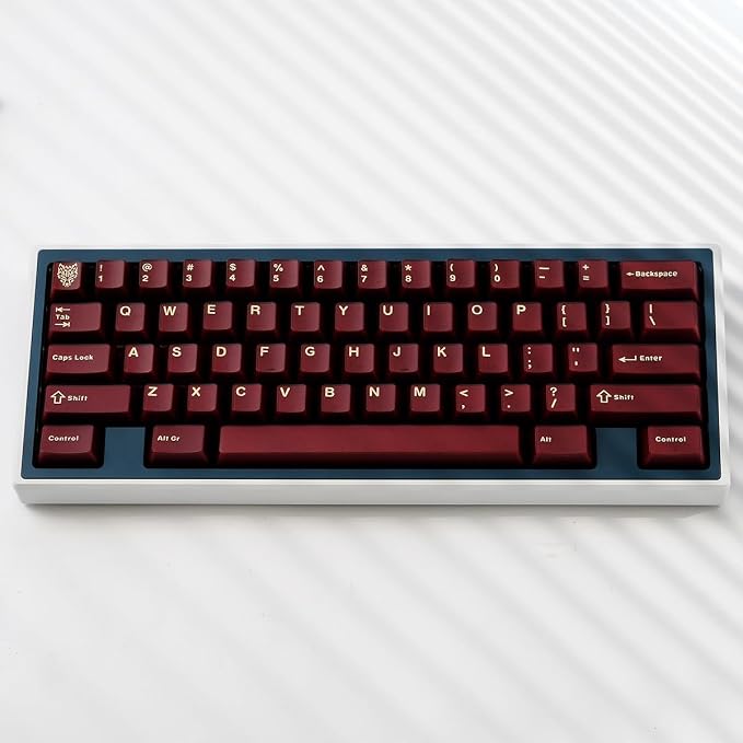 Sumgsn 114 Keys Translucent Red Keycaps Cherry Profile Doubleshot Keycaps Set Fit for 60% 65% 75% Mechanical Keyboard Cherry Mx Switches