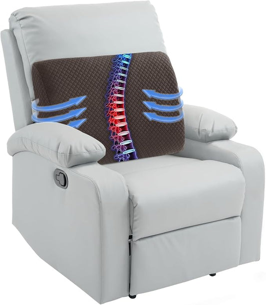 HOMBYS Lumbar Support Pillow for Recliner Chair, Memory Foam Back Support Cushion for Elderly,Extra Large Lumbar Support Pillow,Thick Backrest for Home Reading (Dark Coffee, 20“x13.5"x5")