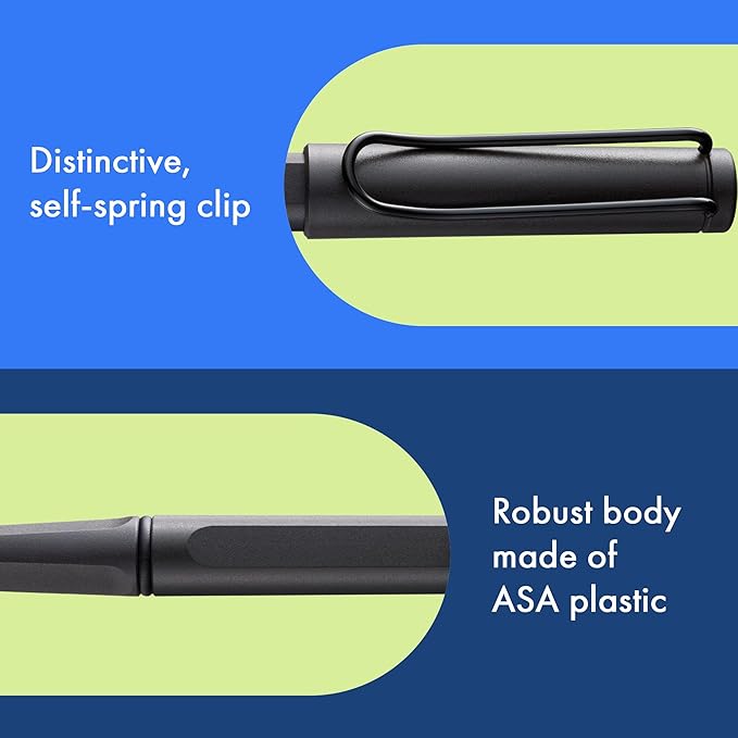LAMY safari umbra - Rollerball Pen with ergonomic grip & line width M - for pleasant long writing - made of robust ASA plastic - including rollerball refill LAMY M 63 in black