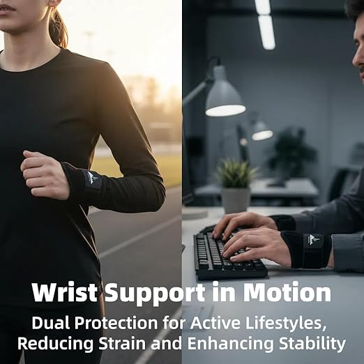 2 Pack Wrist Braces - Wrist Wraps for Carpal Tunnel, Arthritis, and Tendinitis Pain Relief - Fits Both Right and Left Hands - Compression and Support for Fitness Enthusiasts