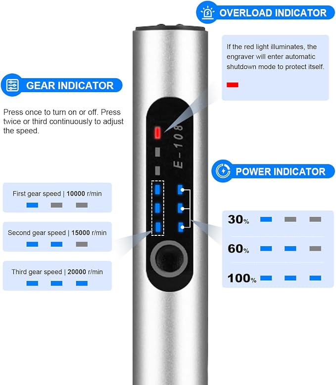Electric Engraving Pen Set, Cordless Engraver Pen with 60+ Accessories, 3-Speed Adjust Rotary Tool for DIY, Art & Personalized Gifts