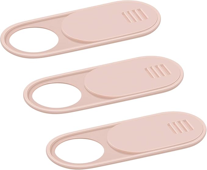 Webcam Camera Cover Slide, Webcam Cover for Laptop 0.028-Inch Ultra-Thin Webcam Cover Blocker, Protect Your Privacy and Security (Pink - 3 Pack)