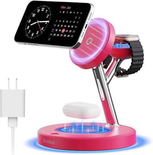 New 3 in 1 Charging Station for Apple Compatible with Magsafe Charger Stand for iPhone 17 16 15 14 13 12 Wireless Charging Station for AirPods Wireless Charger for iWatch Series