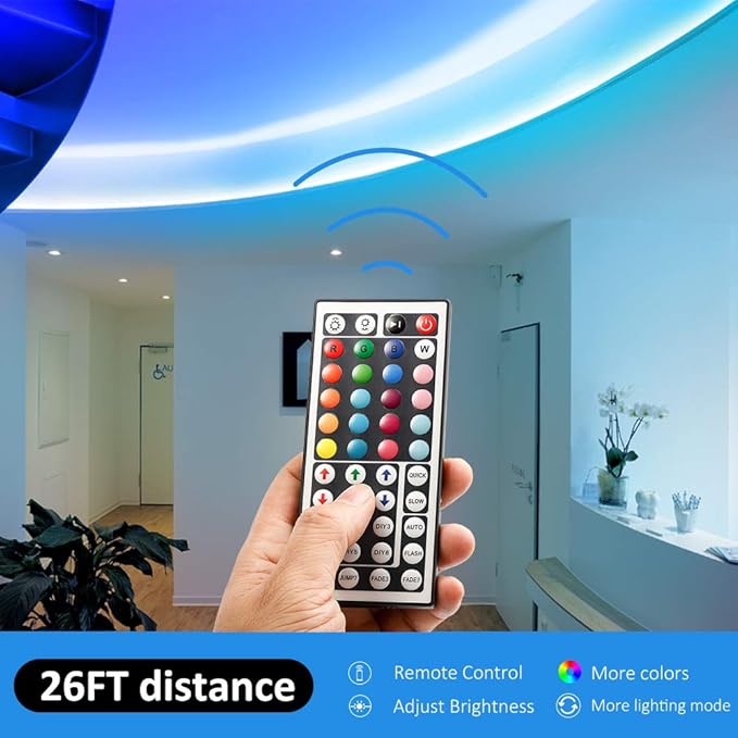 DAYBETTER Led Strip Lights 32.8ft Kit with Remote and Power Supply Color Changing (Pack of 2)