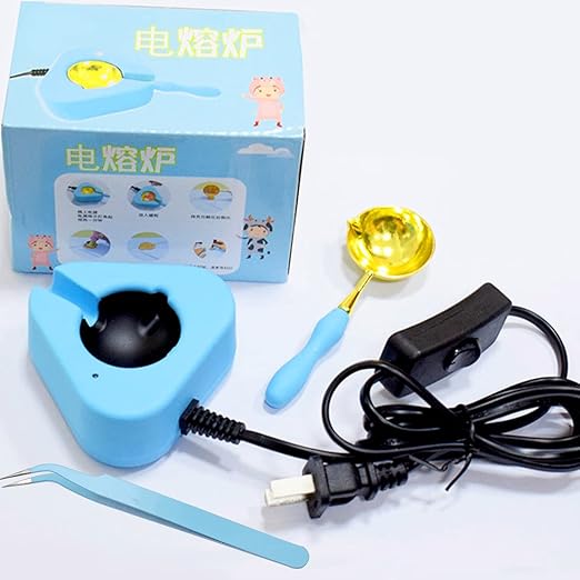 Wax Seal Warmer Wax Seal Kit with Spoon and Tweezers, Great Tool for Melting Sealing Beads (Electric Wax Seal Warmer)
