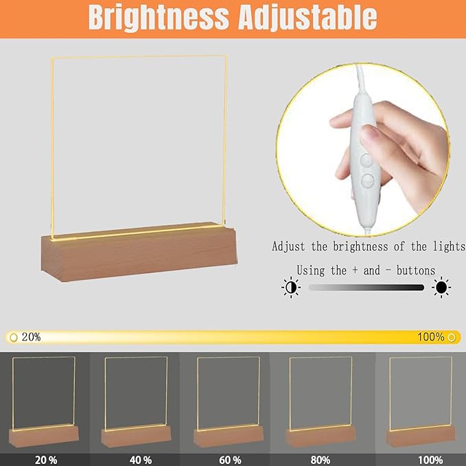 5.9 x 5.9 Inch LED Message Memo Note Board with Colors, Clear Acrylic Desktop Light Up Dry Erase Drawing Writing Board with Stand