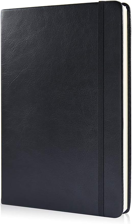 Guissi Classic Dotted Grid Bullet Notebook Journal Dot HardCover A5 Thick Acid-Free Paper with Inner Pocket Leather Office School Supplies 144 Pages