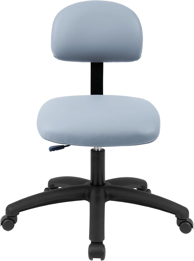 FSS Series Square seat Low (17"-22") seat Height Chair. Vinyl-for Office, Garage, Desk, Shop, Computer, Doctor, Medical, Easy to Clean! NO Footring (Gray, Low, _Standard Casters)