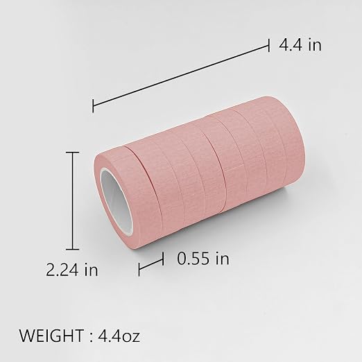 UMETDO 8PCS Colored Masking Tape - Pink Painters Tape, Tape for Kids Art Supplies, Great for Crafts, Labeling, DIY Decorative, 1/2 Inch Colored Tape Rolls- Tiny Size
