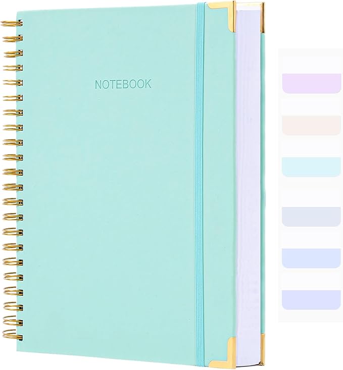 Spiral Notebook, Dotted Journal Notebook, 8.5" x 11", 300 Page Hardcover Large Dot Grid Notebook Journal for Bullet, Thick Paper Fights Ink Bleed, A4 Leather Journal for Women Men, Teal
