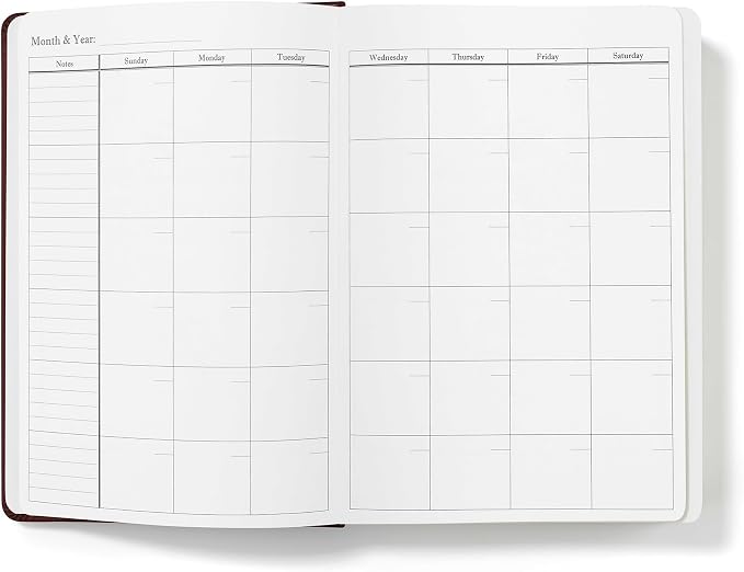 Wykeham's Executive 2026 Undated Daily Journal Planner – Customization Available (Personalized Conker, 8.5"×5.5")