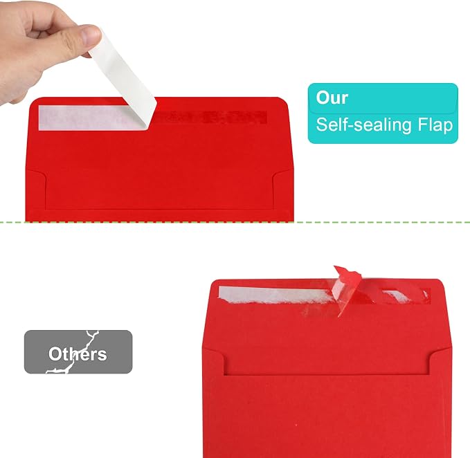 70 Packs of Invitation Envelopes, A2 Envelopes Red Postcard for 4.5x5.5 for Invitations, Self Seal for Photos RSVP, Greeting Cards