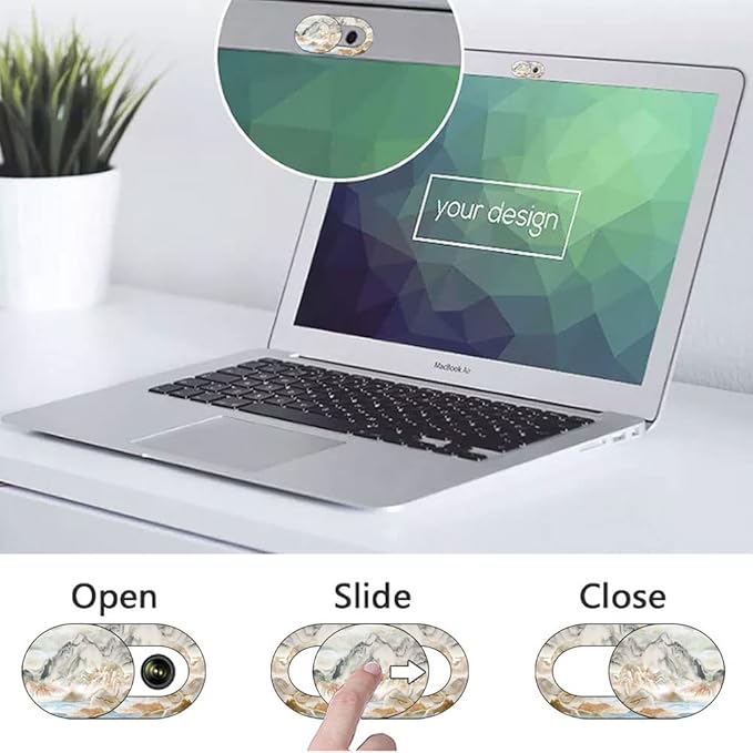 Marble Laptop Camera Cover Slide Cute 8 Pack, Webcam Cover Slide Phone Camera Cover, FadyRaye Ultra-Thin Computer Camera Cover Slide Blocker Fits Cell Phone Laptop, Desktop PC, Tablet