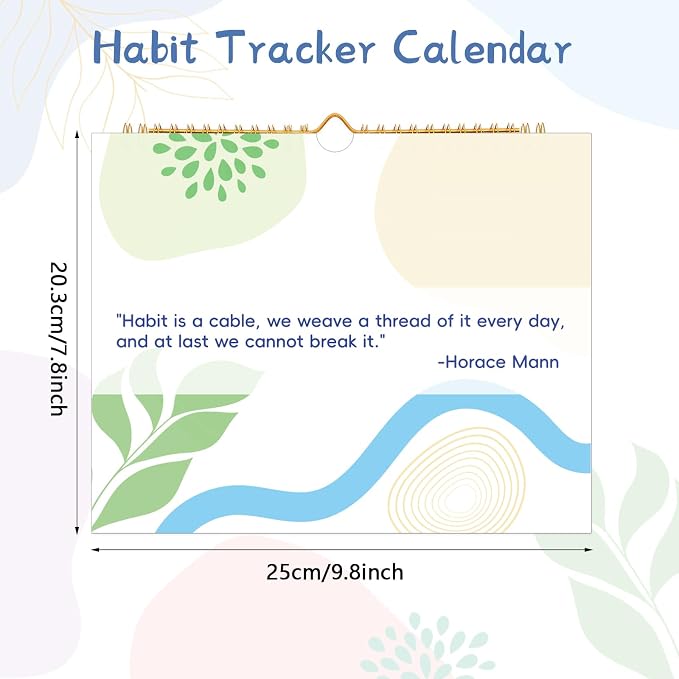 Thboxes Writable Habit Tracker Calendar, Undated 18 Months Daily, Weekly, Monthly Habit Journal with Spiral Planner for Goal Setting, Boost Productivity & Workout Motivation