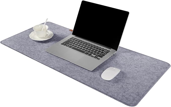 Large Felt Desk Protective Pad, 100X40cm/40''X16'' Non-Slip Felt Desk Mat Extended Gaming Mouse Pad Large Desk Pad Protector for Keyboard, Computer, Mouse, Laptop (Grey)