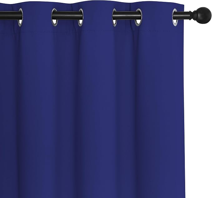 NICETOWN Blackout Window Curtain 95 inch Length - Room Darkening Thermal Insulated Grommet Large Window Treatment Light Blocking for Bedroom/Doorway (Navy Blue, 1 Panel, W52 x L90)