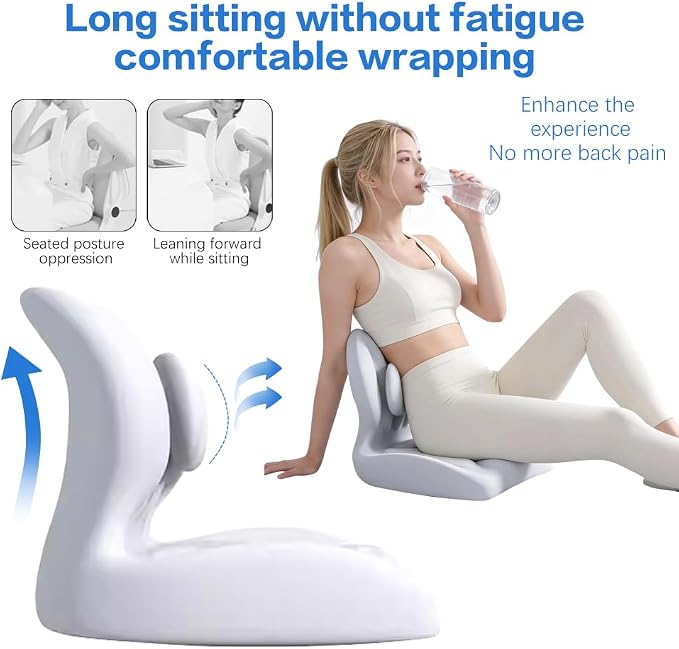 Adjustable Memory Foam Lumbar Cushion - Ergonomic Lower Back Support Pillow with Cotton Cover, Mid-Height Customizable Design for Office Chair, Car Seat, Long Sitting (Gray, Large)