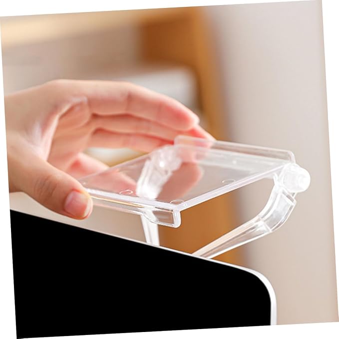 SOLUSTRE Sturdy Plastic Tv Top Storage Bracket Desk Shelving for Top of Desk No Drill Over Monitor Shelf Router Use Shelf