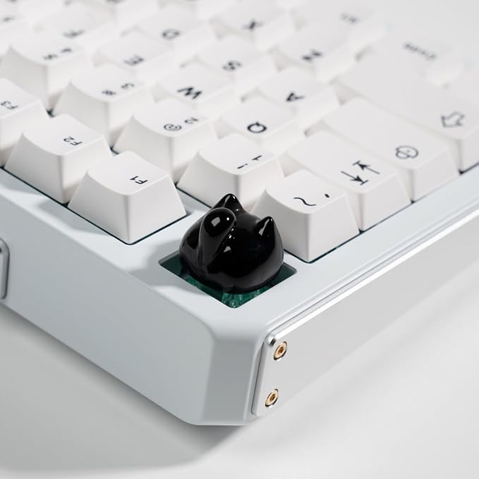 Artisan Cat Keycap for Mechanical Keyboards, Orange and White, 3D Printed Resin, 1U Size, MX Switch Compatible, Decorative Design for Gaming and Typing (MKK-04)