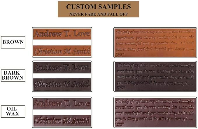 Personalized Leather Portfolio Padfolio for Men, Engraved Gifts for Father's Day for Husband from Wife, Customized Leather Gifts Present for Son/Dad, for Birthday, Oil Wax