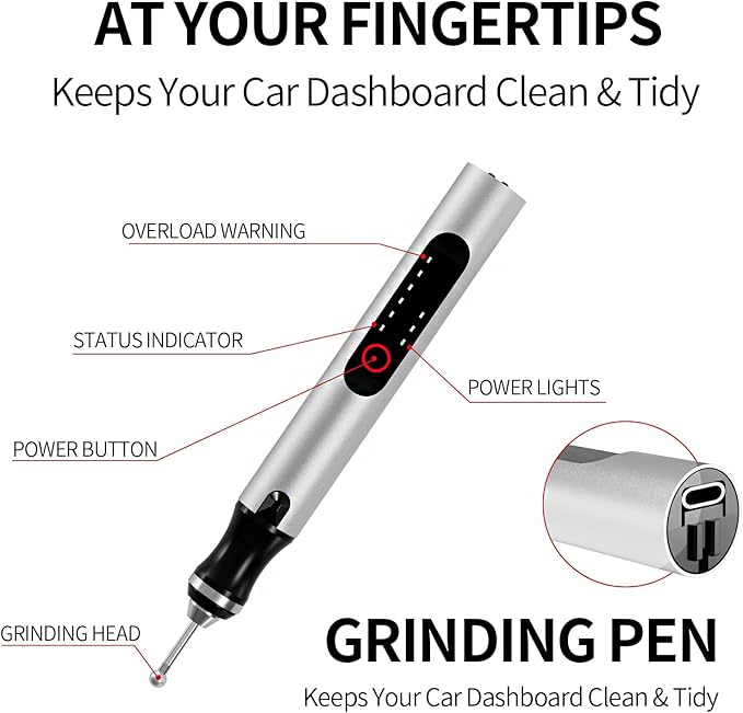 Wireless Engraving Pen Kit - Precision Tool for Artists & DIY | Engrave Jade, Wood, Metal, Polish Phone Chips | Smooth & Powerful with,engraver wood carving tool engraving machine！ (Silver + Black)