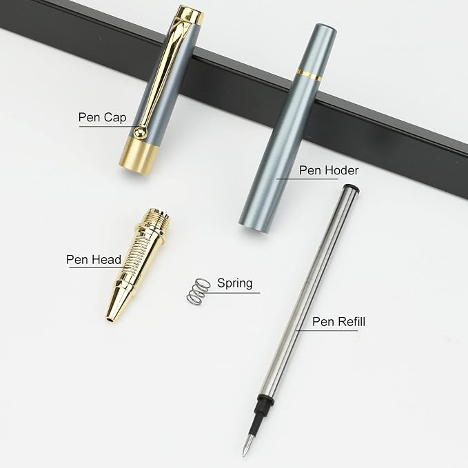 YIVONKA Ballpoint Pen Black Refill,Luxury Ballpoint Line width 0.5mm,Best Ball Pen Gift Set for Men & Women Professional Executive,Office,Nice BallPens Classy Gift Box (2 Blue)