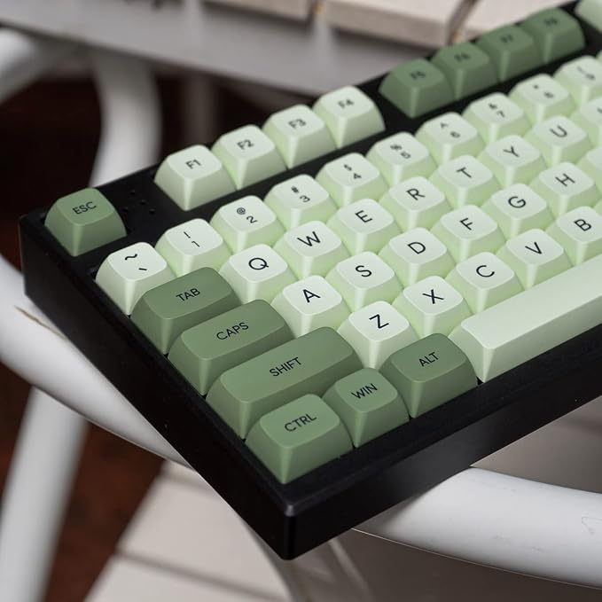 mintcaps Matcha Green PBT Keycaps Set 124 Keys XDA Profile Cute Keycaps Custom Dye-Sublimation Keyboard Key caps for 60% 65% 70% 75% 100% Cherry Gateron MX Switches Mechanical Keyboards