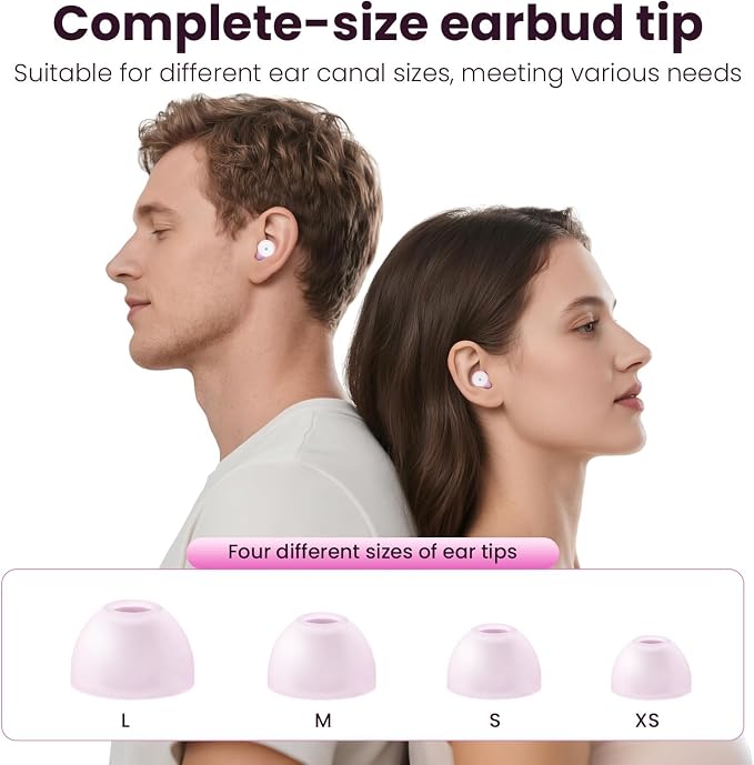 Ear Plugs for Sleeping,Noise Cancelling Earbuds for Concerts,Pink Purple | 4 Sizes of Reusable Soft Silicone Earplugs, 30dB Comfortable Fit Earplugs