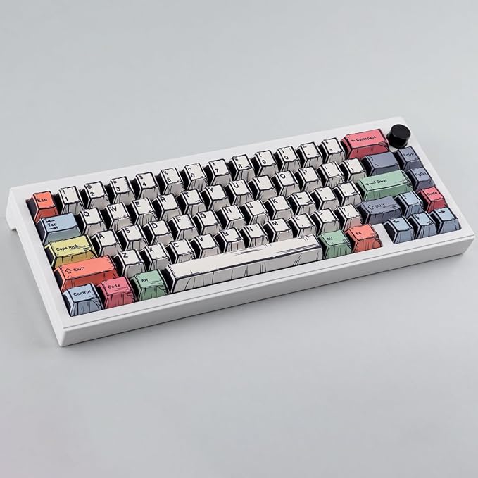 Tsungup Manga PBT Keycaps,150 Keys Japenese Anime Style Keycap Set Cherry Profile Dye-sub Custom Keycaps Keyboard Key caps for 60%, 65%, 75%, 100% Mechanical Keyboards