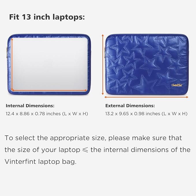 13 inch Laptop Sleeve Case for 13" MacBook Air M5 / M4, 13" MacBook Neo/Pro, 13" Latitude 5350/7320/7350, 13.4" Dell XPS 13, 13" ThinkPad X13 Gen / L13 Gen 5, HP Laptop Bag Cover, Blue