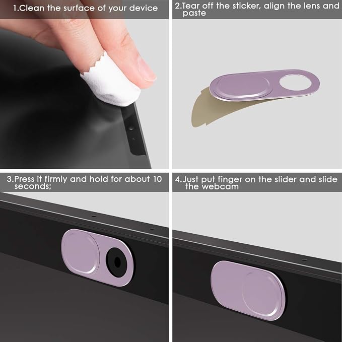 Webcam Cover, Laptop Camera Slide, 0.027 Inch Super Thin Web Camera Cover for Computer, iPad, MacBook Pro, iMac, Smartphone, Mac, PC, Protect Your Personal Privacy Security (Rose Gold-3 Pack)