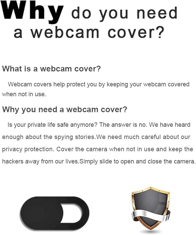 Laptop Camera Cover Slide, [12 Pack] Ultra-Thin Webcam Cover Compatible with MacBook,Laptop,PC,Computer,iMac,iPad, iPhone Cell Phone etc. 0.027in Thick Sliding Cover Black+White
