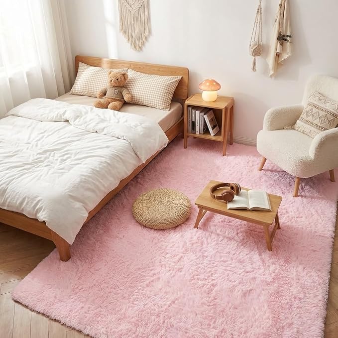 Mugorn Small Soft Shag Rugs for Bedroom, 3x5 Fluffy Area Rugs for Living Room